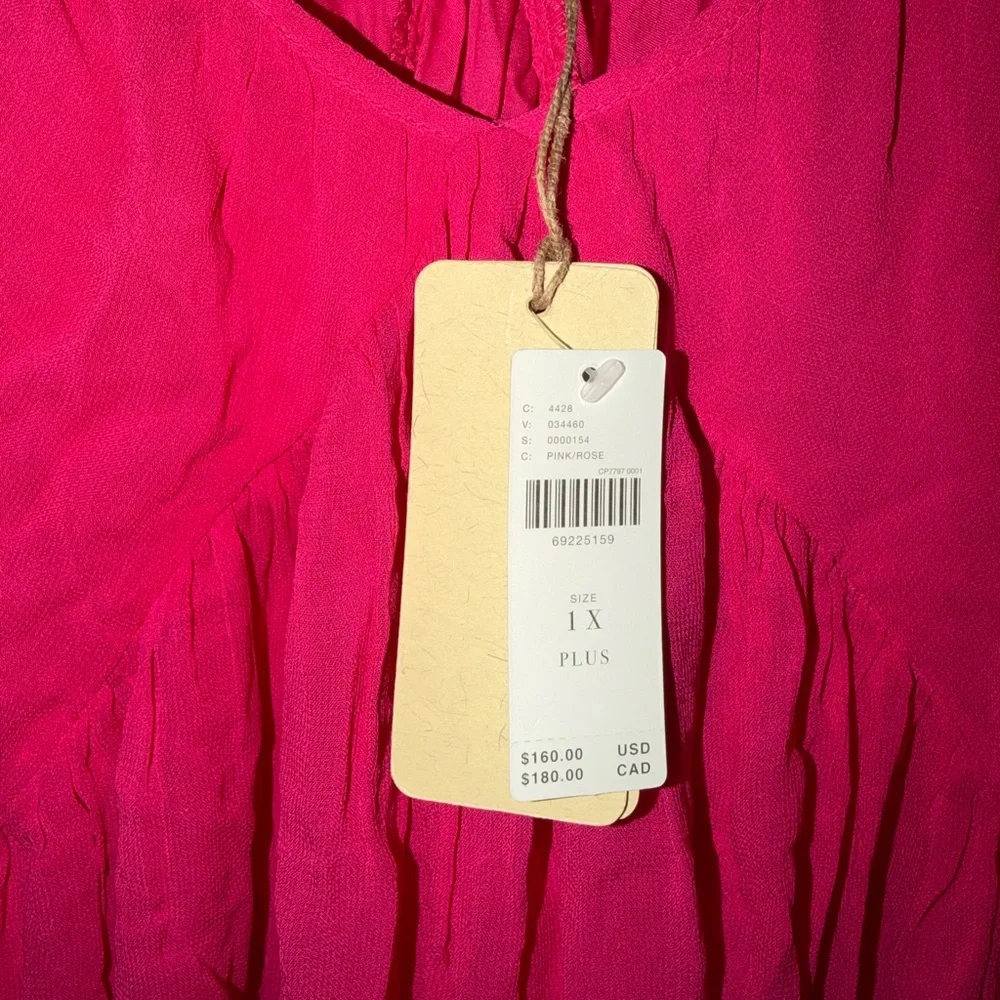 Anthropologie Fuchsia dress balloon v neck Let Me Be NWT - Picture 3 of 6